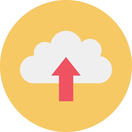 icon displaying a cloud and a arrow pointing upwards.